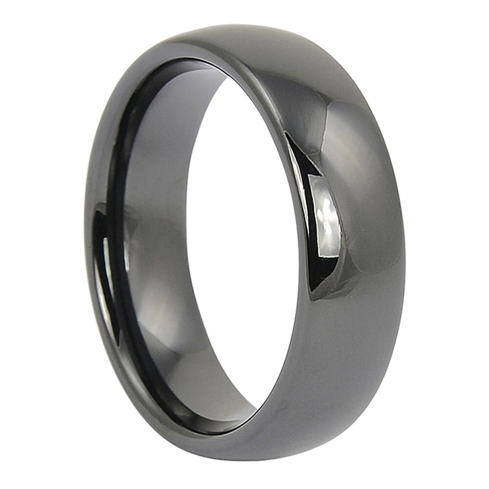 CCR 001 Black Polished Ceramic Mens Ring