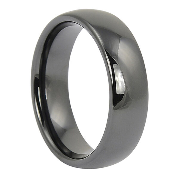 CCR-001 - Black Polished Ceramic Mens Ring Black Polished Ceramic Mens Ring