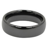 CCR 001 Black Polished Ceramic Mens Wedding Ring