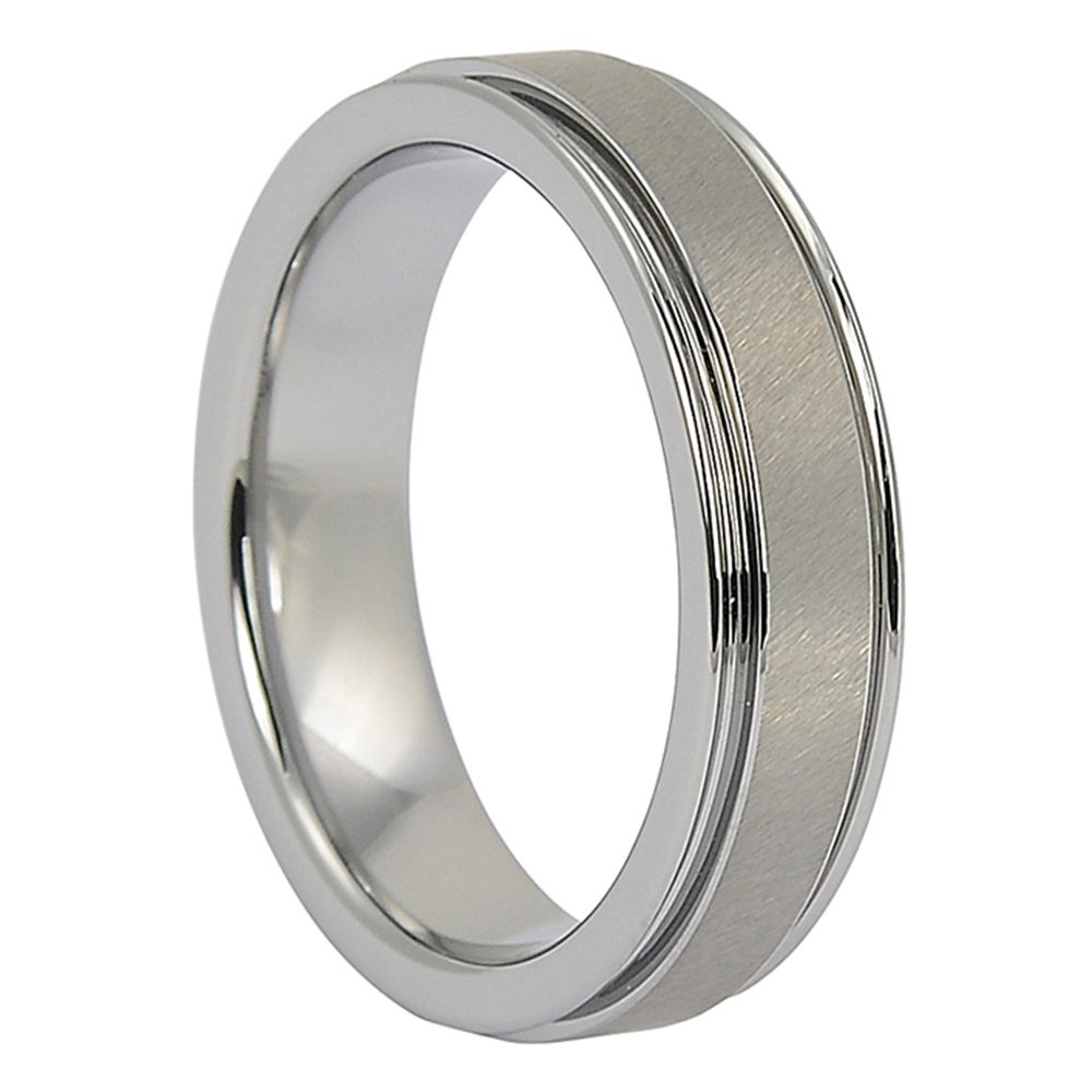 FTR 008 Tungsten Mens Wedding Ring with Satin Center