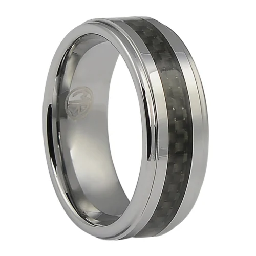 Bold and Powerful Tungsten Ring Carbon Fibre Centerline