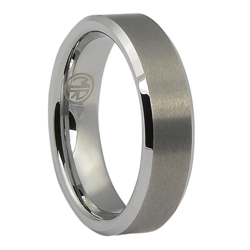 Bold Men's Brushed Tungsten 6mm Wedding Ring