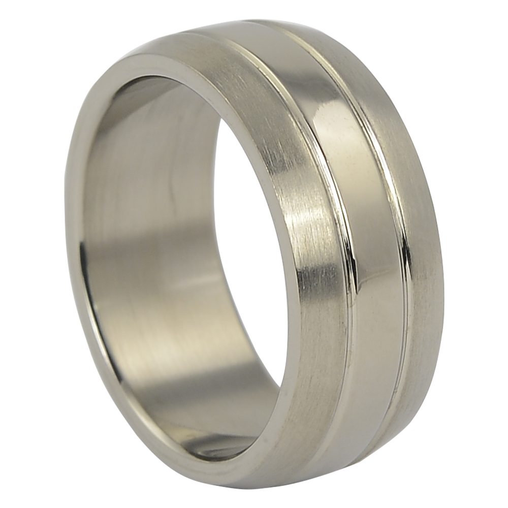 ITR 035 Dual Finish Titanium Mens Ring