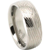 ITR-053-TITANIUM 8MM RING WITH EMBOSSED WOOD PATTERN-video