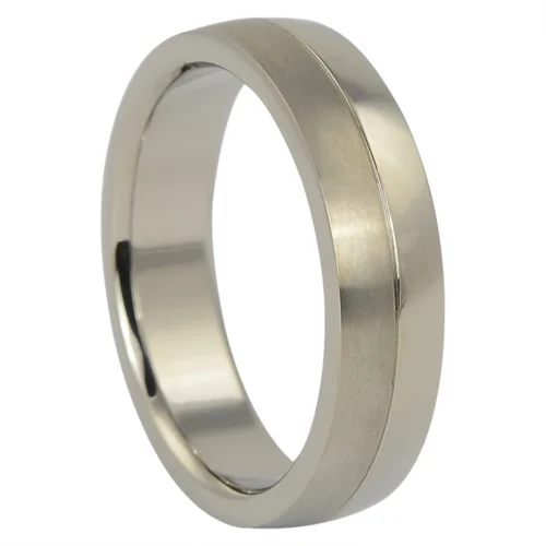 Polished and Brushed Titanium Ring