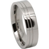 ITR-065-OFFSET TWIN GROOVED 6MM TITANIUM MENS RING-video