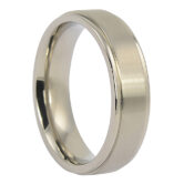 ITR 067 Raised Centre Brushed Titanium Mens Wedding Ring