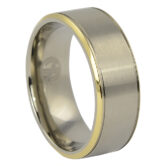 ITR 071 Mens Titanium Ring with Gold Edge