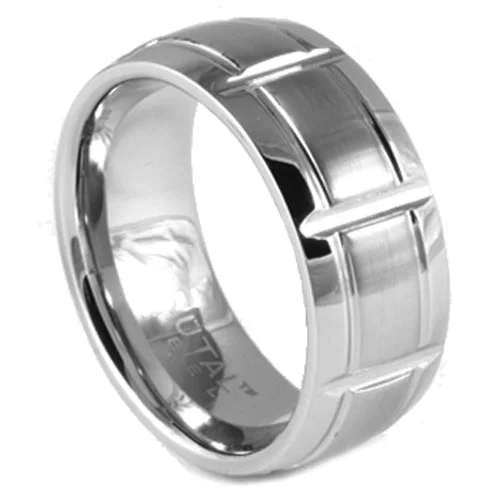 Wide Mens Steel 9mm Ring