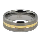 FTR 033 Tungsten Mens Wedding Ring With Gold 2 2