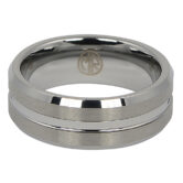 FTR 034 Brushed Tungsten Ring with Polished Centerline 2