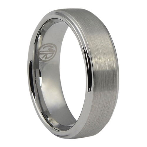 FTR 038 Tungsten 7mm Mens Ring with Brushed Finish 1