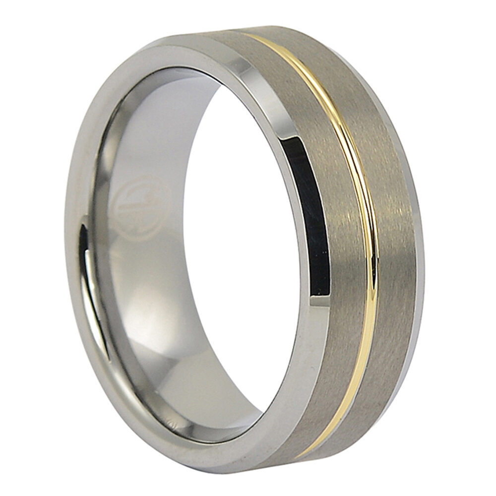 FTR 039 Tungsten Wedding Ring with Gold