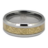 FTR 043 Unique Tungsten and Gold Mens Ring 2 1