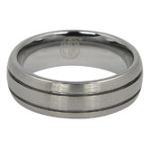 FTR 045 Tungsten Mens Ring With Twin Grooves 2