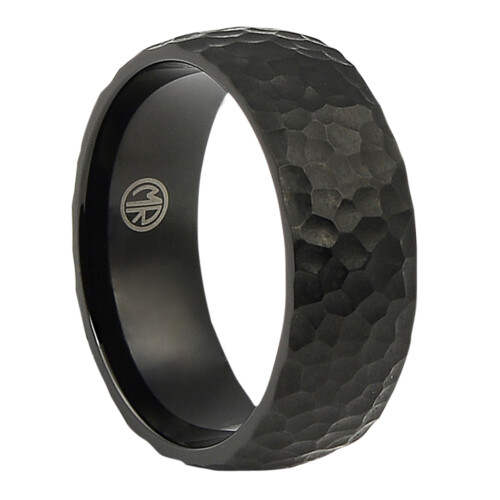 ITR 079 Textured Black Titanium Ring 1