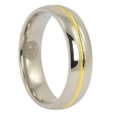 ITR 081 Gold Centreline Titanium Wedding Ring