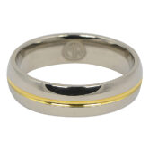 ITR 081 Gold Centreline Titanium Wedding Ring 2