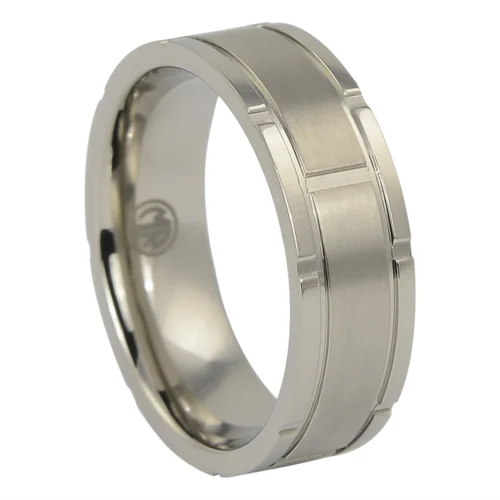 Titanium 7mm Ring with Unique Edge