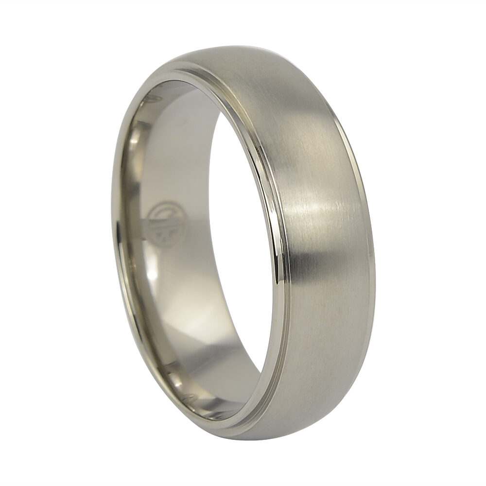 ITR 083 Titanium Mens Dome Wedding Ring