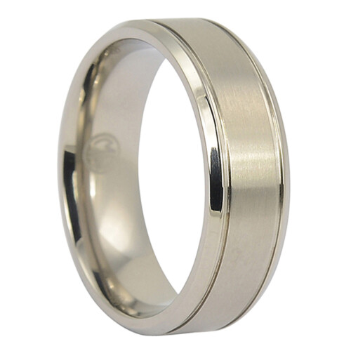 ITR 086 Titanium Ring with Polished Edges
