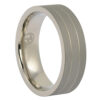 Strength and Sophistication Dark Matte Finish Twin Groove Mens Titanium Ring