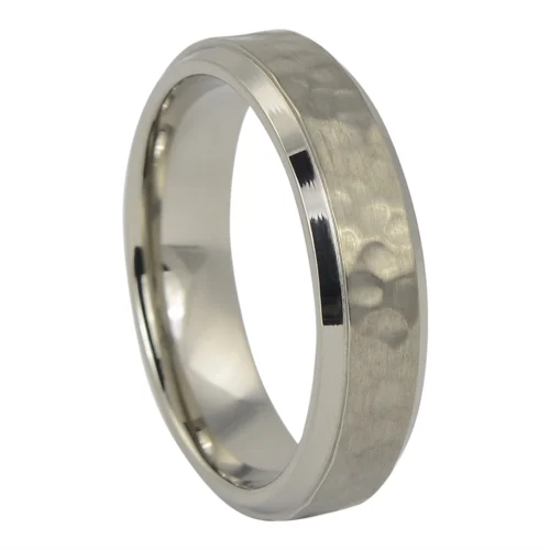 Hammered 6mm Titanium Wedding Ring