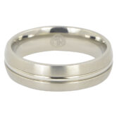 ITR 097 Brushed Titanium Wedding Ring with Raised Centerline 2