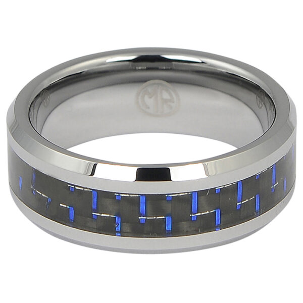 FTR-050-Carbon Fibre Tungsten Ring with Blue Highlights-2 ftr-050-carbon-fibre-tungsten-ring-with-blue-highlights-2