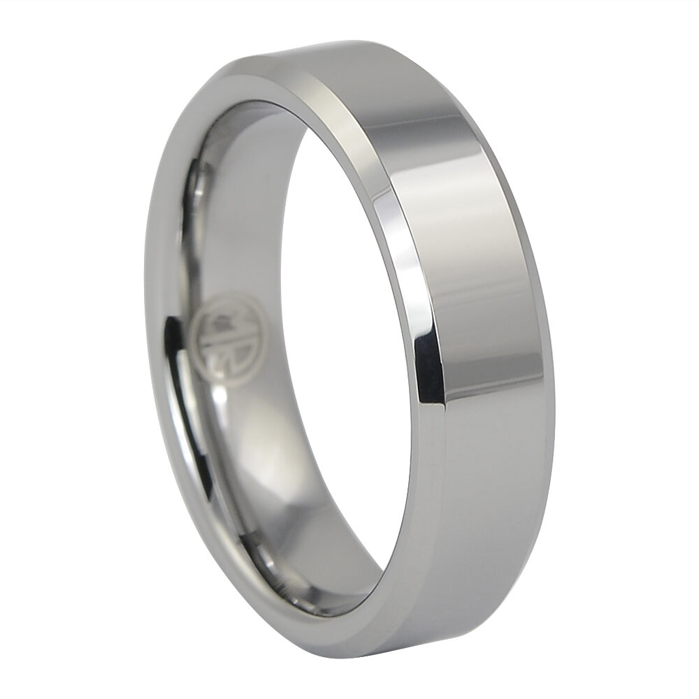 FTR 056 Polished Flat Tungsten Wedding Ring