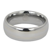 FTR 057 Dome Polished Tungsten Ring with Brushed Center Line Accents 2