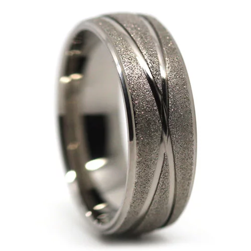 Titanium Sandblast 8mm Mens Wedding Ring