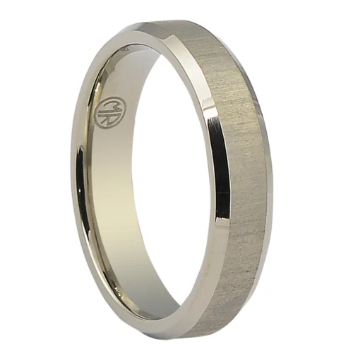 Titanium Thin Mens Wedding 5mm Ring Brushed Finish