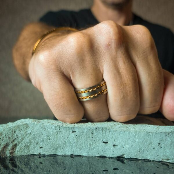 ITR-100 Gold Titanium Mens Ring ITR-100 Gold Titanium Mens Ring