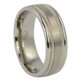 ITR 101 Titanium Milgrain Mens Wedding Ring