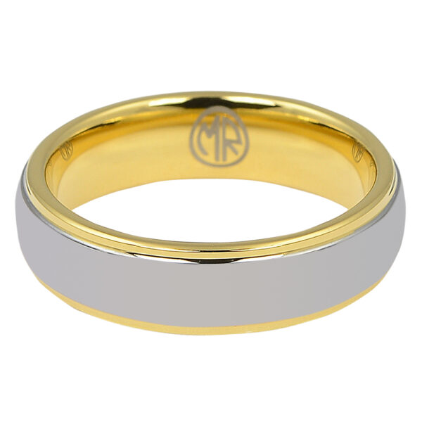 FTR-060-Polished Tungsten Ring with Gold Step Edge-2 ftr-060-polished-tungsten-ring-with-gold-step-edge-2