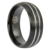 FTR-062-Black-Brushed-Tungsten-Ring-With-Twin-Grooves-video