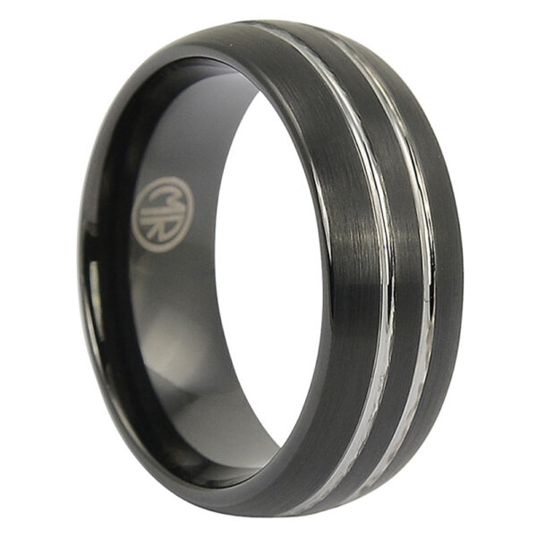 FTR-062-Black-Brushed-Tungsten-Ring-With-Twin-Grooves-video FTR-062-Black-Brushed-Tungsten-Ring-With-Twin-Grooves-video