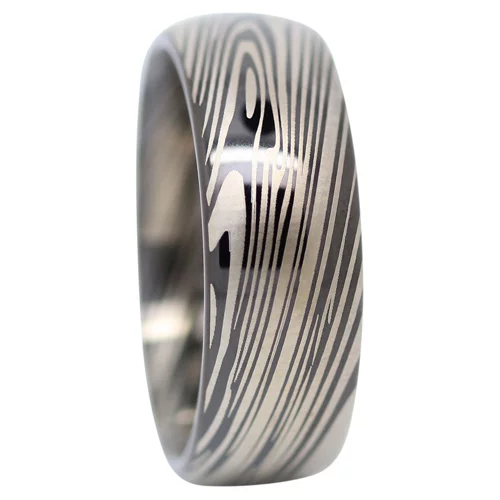 Modern Elegance Tungsten Ring with Intricate "Nebula" Design