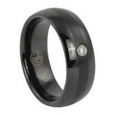 FTR-073-Black-Tungsten-Ring-With-Single-Stone-video