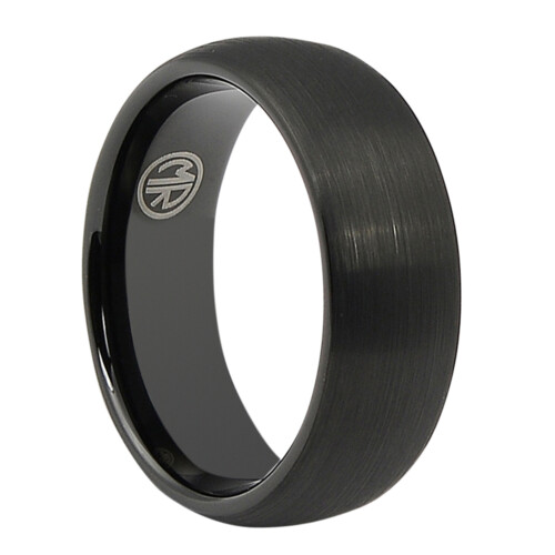 FTR 074 Black Tungsten Ring With Brushed Finish 1