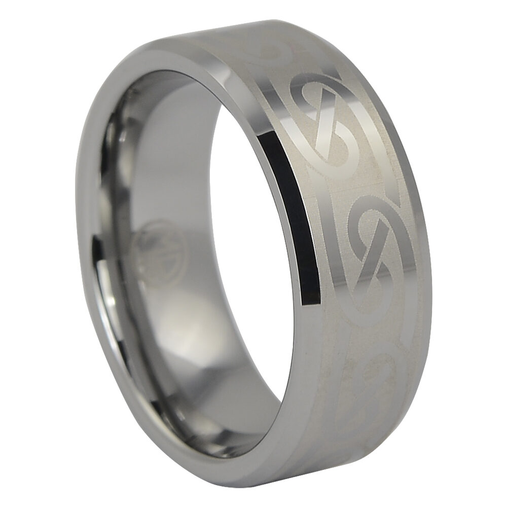 FTR 075 Tungsten Mens Ring With Celtic Pattern