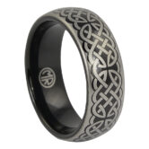 FTR 077 Black Celtic Mens Tungsten Ring