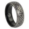 Bold Inner Black Tungsten Ring with Celtic Design
