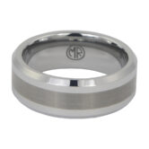 FTR 087 Mens Tungsten Wedding Ring With Brushed Centreline 2