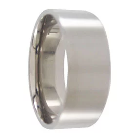 Custom Made 8mm Brushed Flat Titanium Mens Wedding Ring