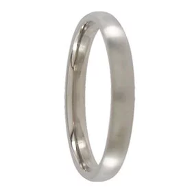 Custom 3mm Brushed Half Round Titanium Mens Wedding Ring