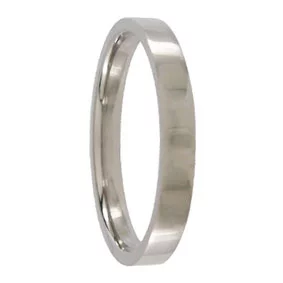 Custom 3mm Polished Flat Titanium Mens Wedding Ring
