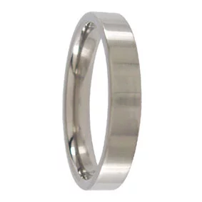 Custom 4mm Polished Flat Titanium Mens Wedding Band