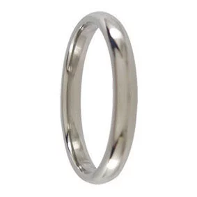 Custom 3mm Polished Rounded Titanium Mens Wedding Ring